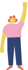 Illustration: Person with arm raised