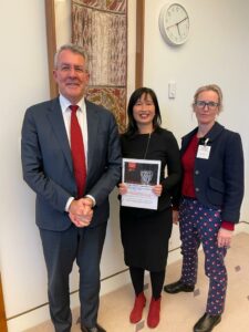 Attorney-General Mark Dreyfus with Leanne Ho (Economic Justice Australia) and Katherine Boyle (Welfare Rights Centre). Leanne is holding the Legislative Brief.